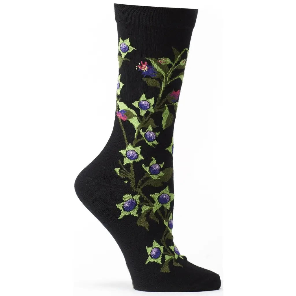 Witches Garden Belladonna Women's Socks by Ozone Black