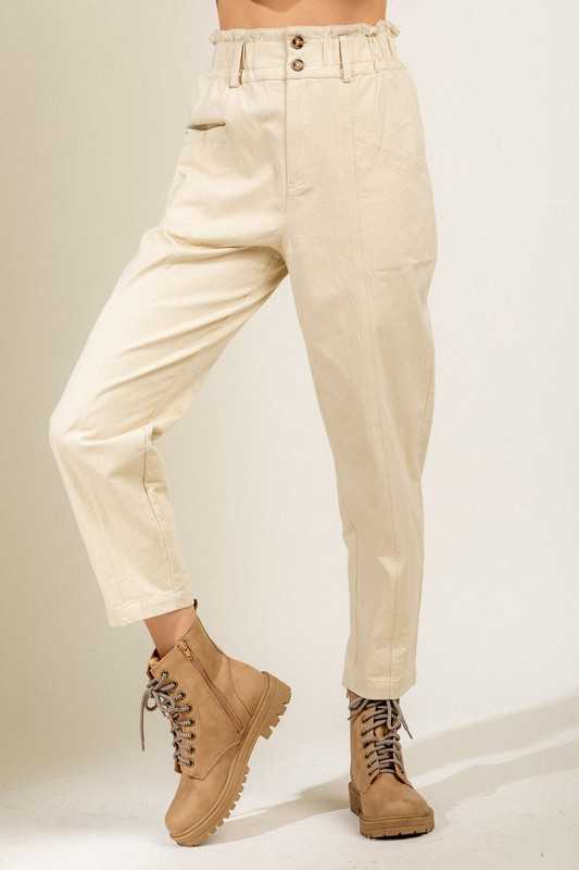 High waist seamed comfy solid pants by Vanilla