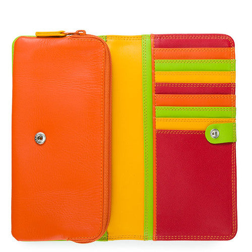 Zipped Coin Section Flapover Wallet Leather - Jamaica