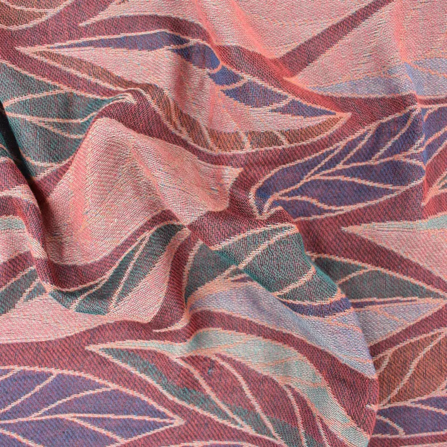 Devorah Woven Leaf Scarf Pink/Coral by Dupatta