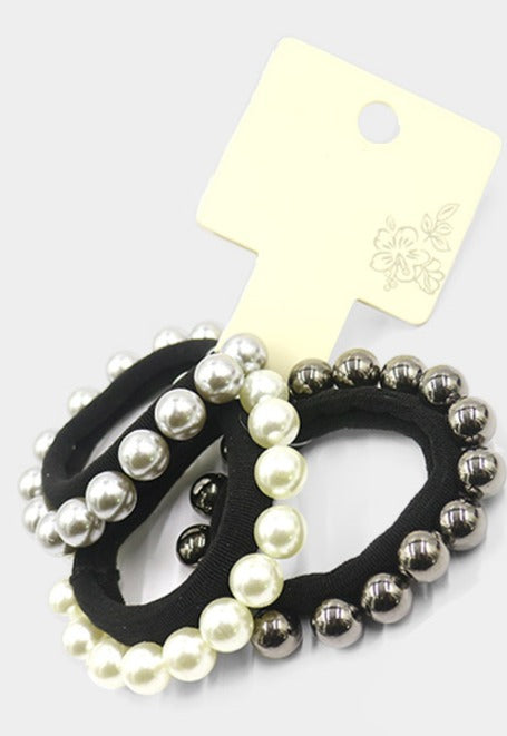 Pearl 10mm Stretch Hair Bands Set of 3
