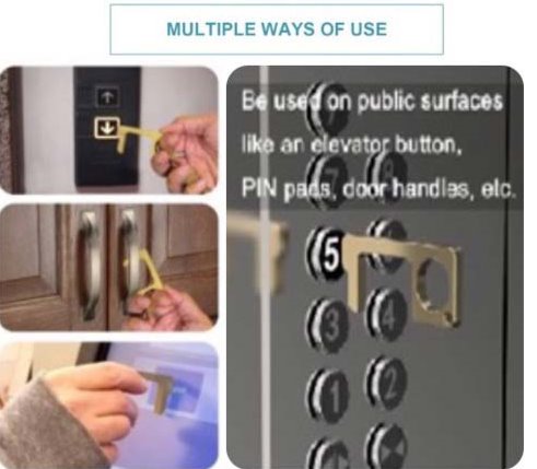 Germ-Free Touchless Door Opener and Button Push Stylus Tool
