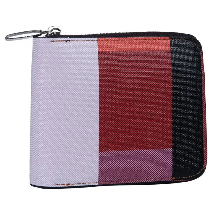 Maverick Plaid Wallet White/Orange