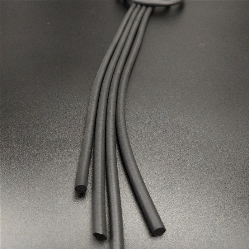 Recycled Rubber/Silicone Long Tassel Necklace with Geometric Pendant