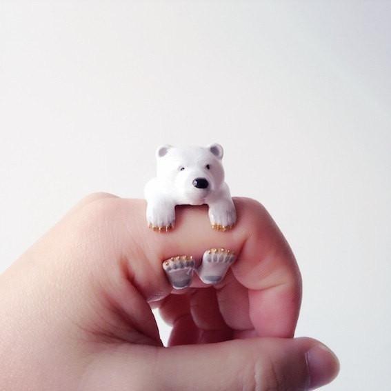 Animal Empire Animal Ring Collection Hand Painted Bear Ring