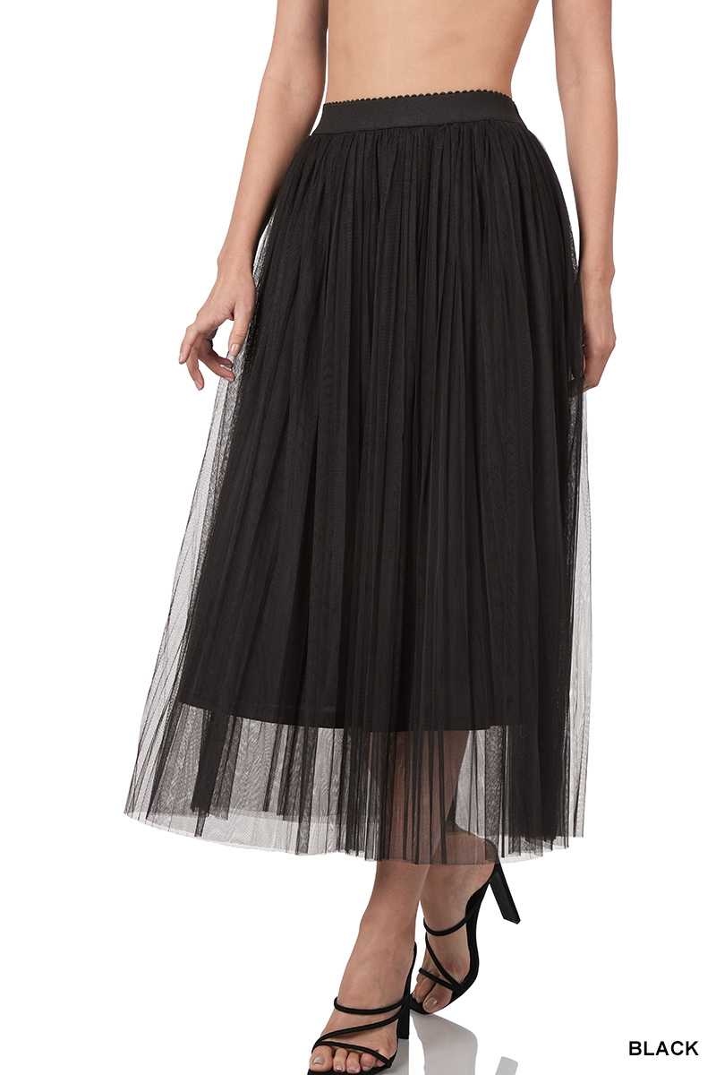 MESH PLEATED SKIRT by Vanilla
