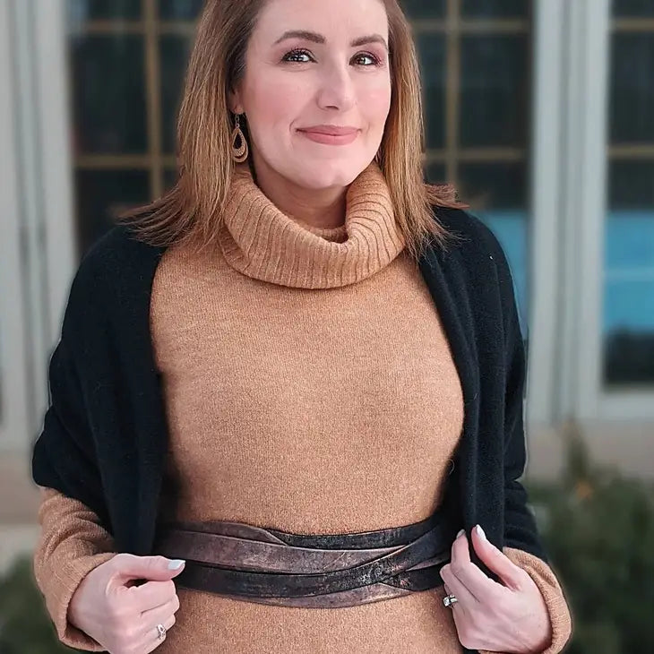 Minnie Wrap Belt - Truffle/Midnight O/S