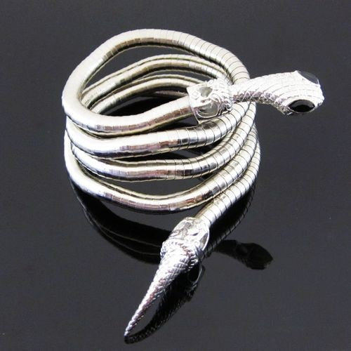 Snake (gooseneck) Open 6mm Long Necklace Sliver Tone