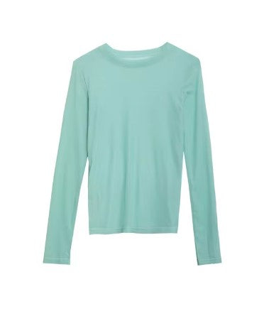 Mesh Shell Top Long Sleeves Round Neck Collar