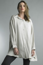 Tempo Paris Sateen Oversized Long Sleeve Blouse