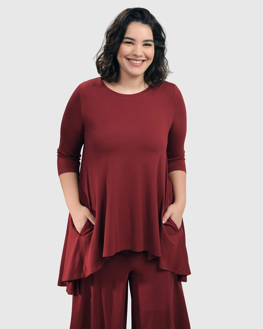 Essential Swing Tunic Top, Plum by Alembika