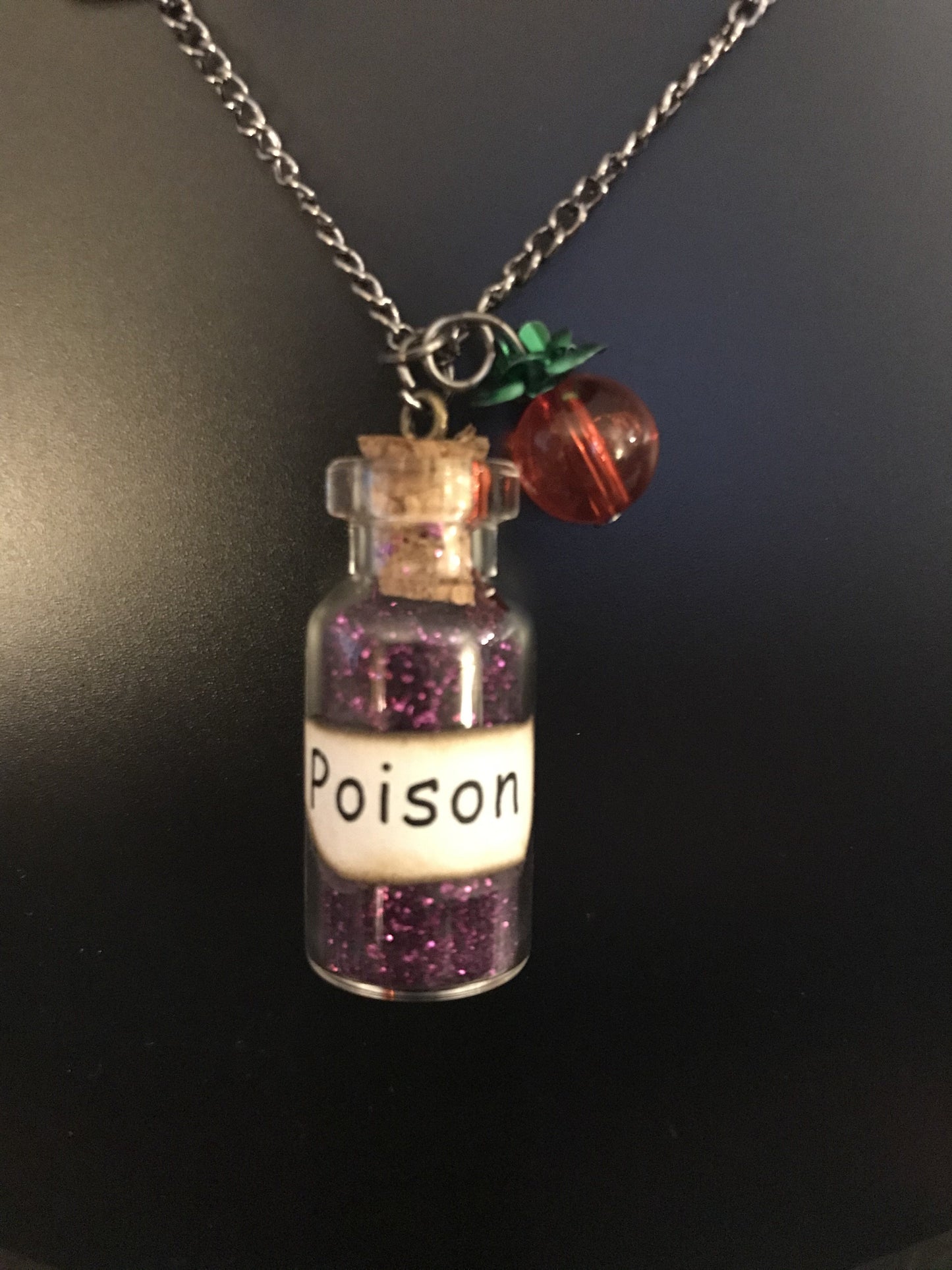 Kids Evil Queen's Poison Apple Bottle Necklace
