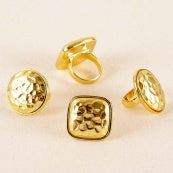 Hammered Metal Ring Gold Tone