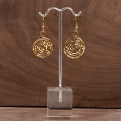 Hammered Circle Wave Earrings Gold