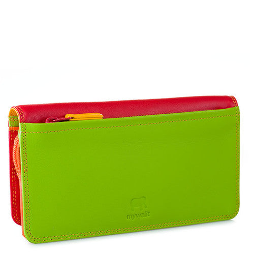 Zipped Coin Section Flapover Wallet Leather - Jamaica