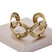 Hammered Infinity Cuff Bracelet Gold