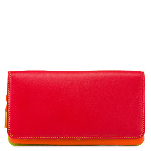 Zipped Coin Section Flapover Wallet Leather - Jamaica