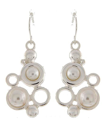 Textured Bead & Circle Dangle Earring