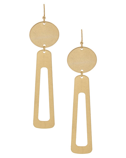 Geometric Matte Gold Dangle Earrings