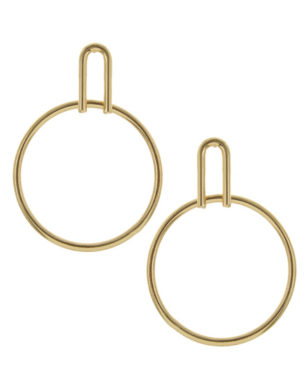 Gold Tone Open Round Dangle Earring