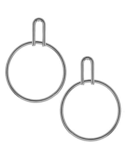 Silver Tone Open Round Dangle Earring