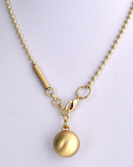 Gold Tone Ball Pendant Short Necklace