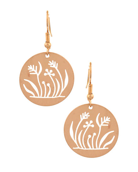 Rose Gold Tone Filigree Dangle Earring