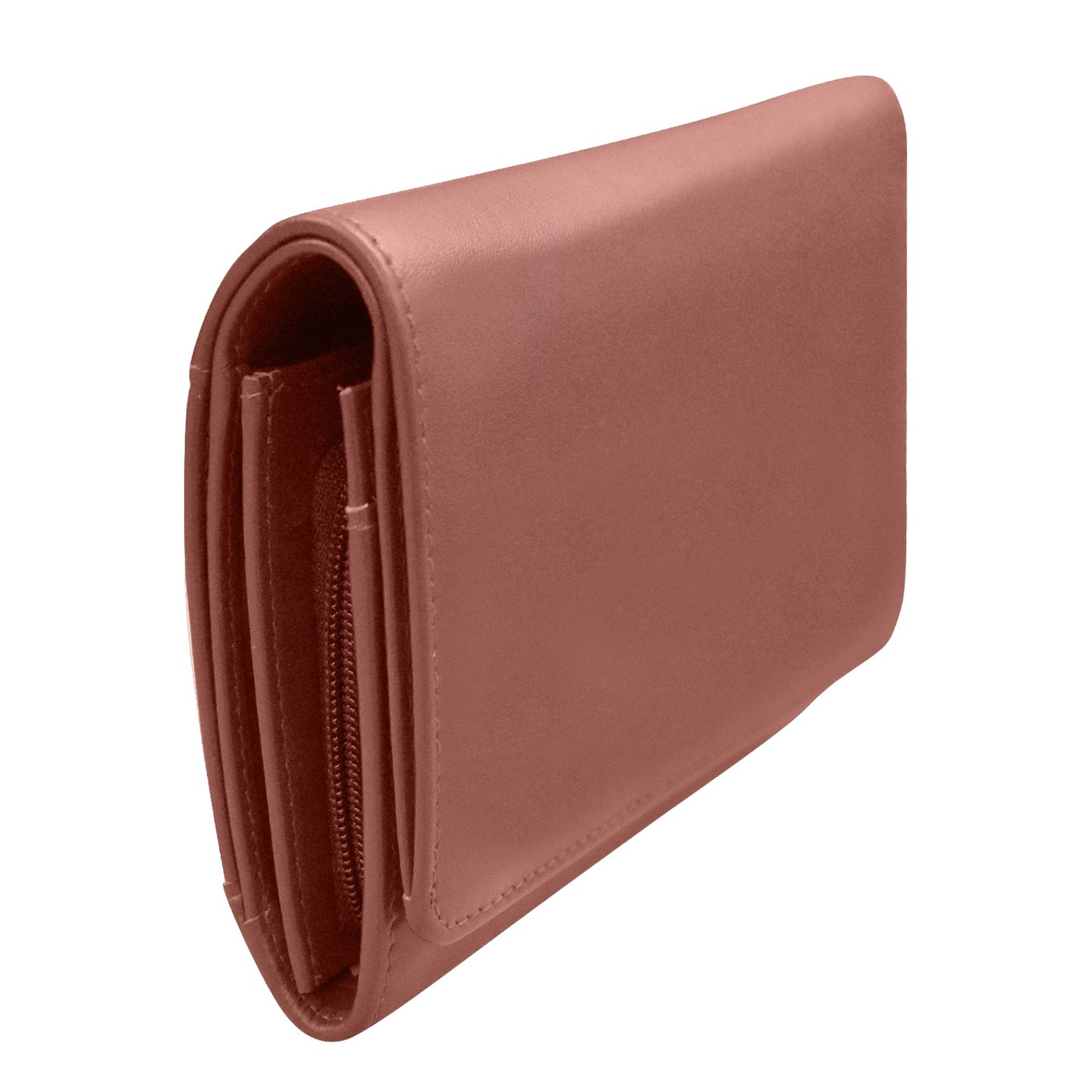 Leather French Wallet Mauve