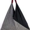 TRIANGLE BAG Cotton Handbag Black/Silver