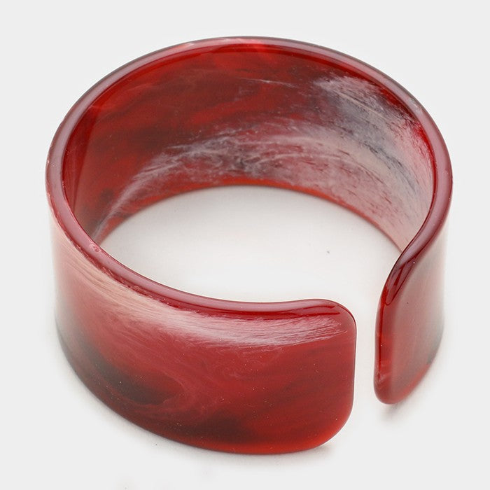 Marbled Celluloid Acetate Cuff Bracelet