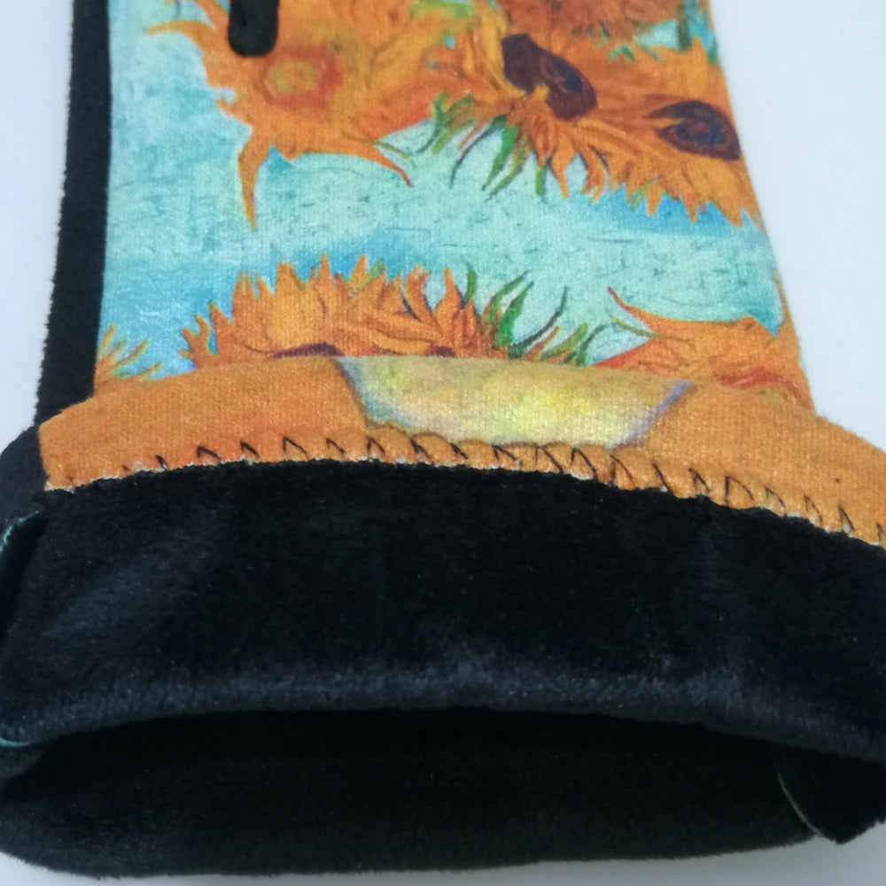 ART SMART TOUCH GLOVES "Van Gogh Art Gloves Sunflowers Blue" PRINT