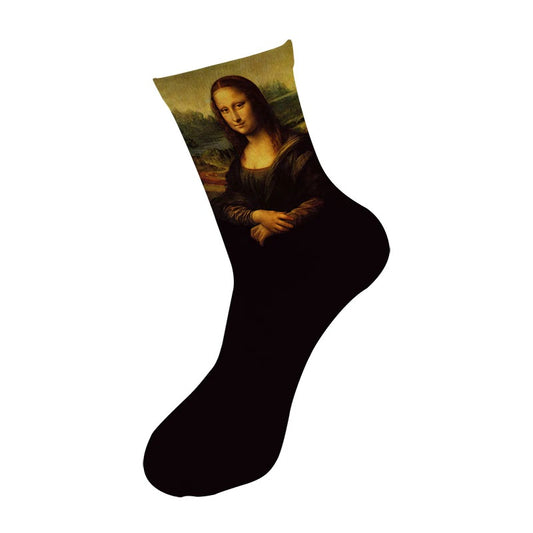 Oil Painting Art Socks Women's Fashion Socks Da Vinci Mona Lisa