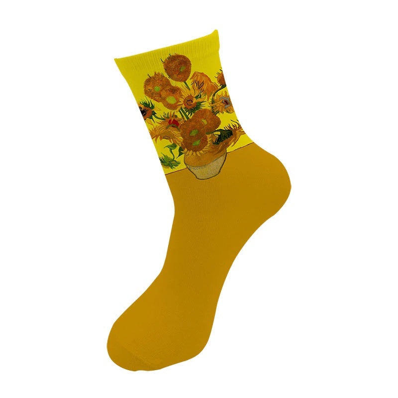 Oil Painting Art Socks Women's Fashion Socks Van Gogh Sun Flowers