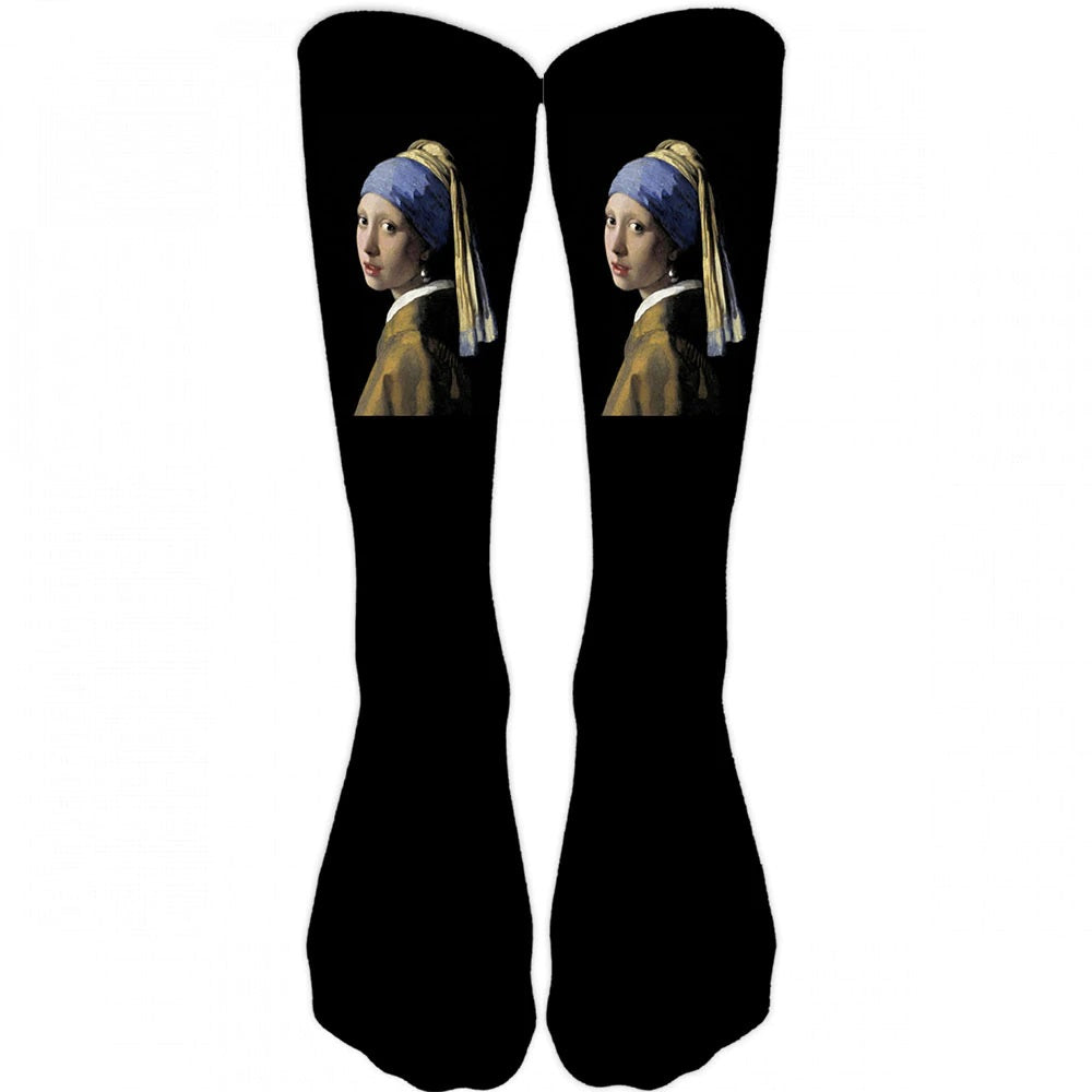 Oil Painting Art Socks Women's Fashion Socks Vermeer Girl with Pearl