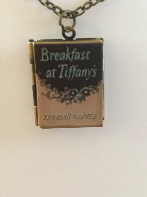 Book Locket "Breakfast at Tiffany's" Necklace Bronze