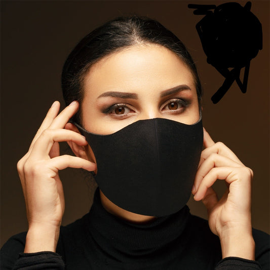 Solid Black Fashion Face Mask