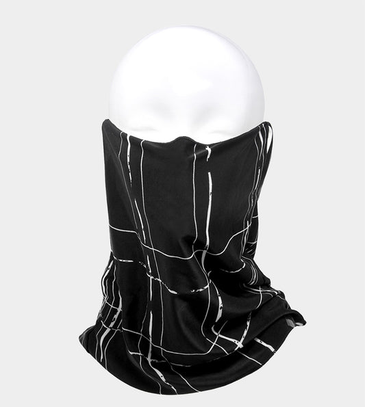 Fashion Blk/Wht Plaid Print Seamless Tube Scarf Mask