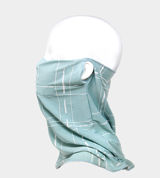 Fashion Blue/Wht Plaid Print Seamless Tube Scarf Mask