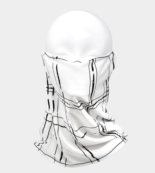 Fashion Wht/Blk Plaid Print Seamless Tube Scarf Mask