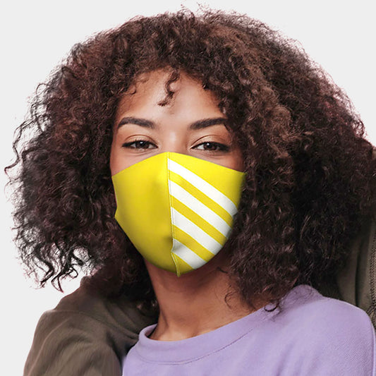 SPORT OBLIQUE LINED FASHION MASK YELLOW