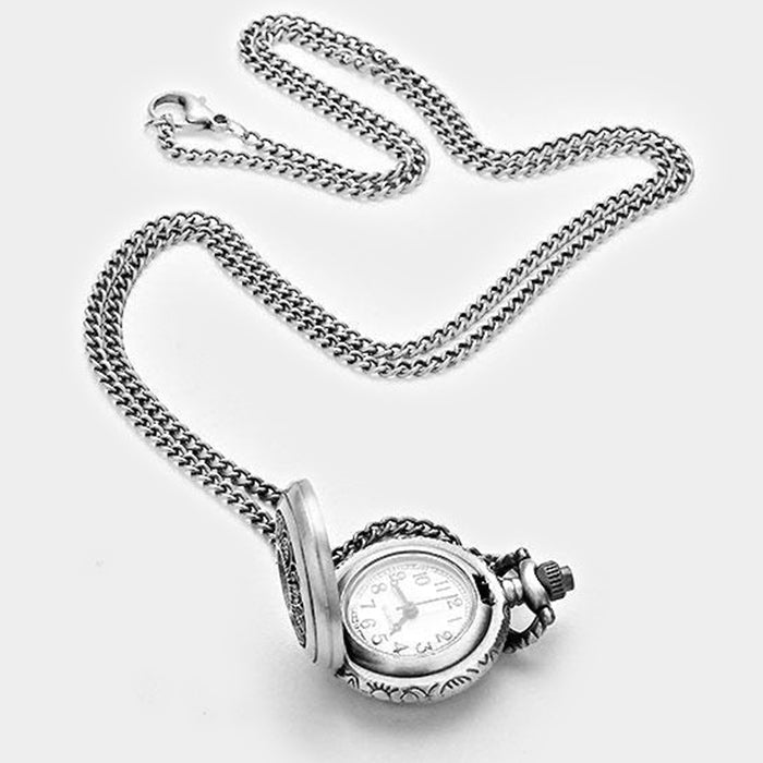 Antique Look watch locket pocket necklace