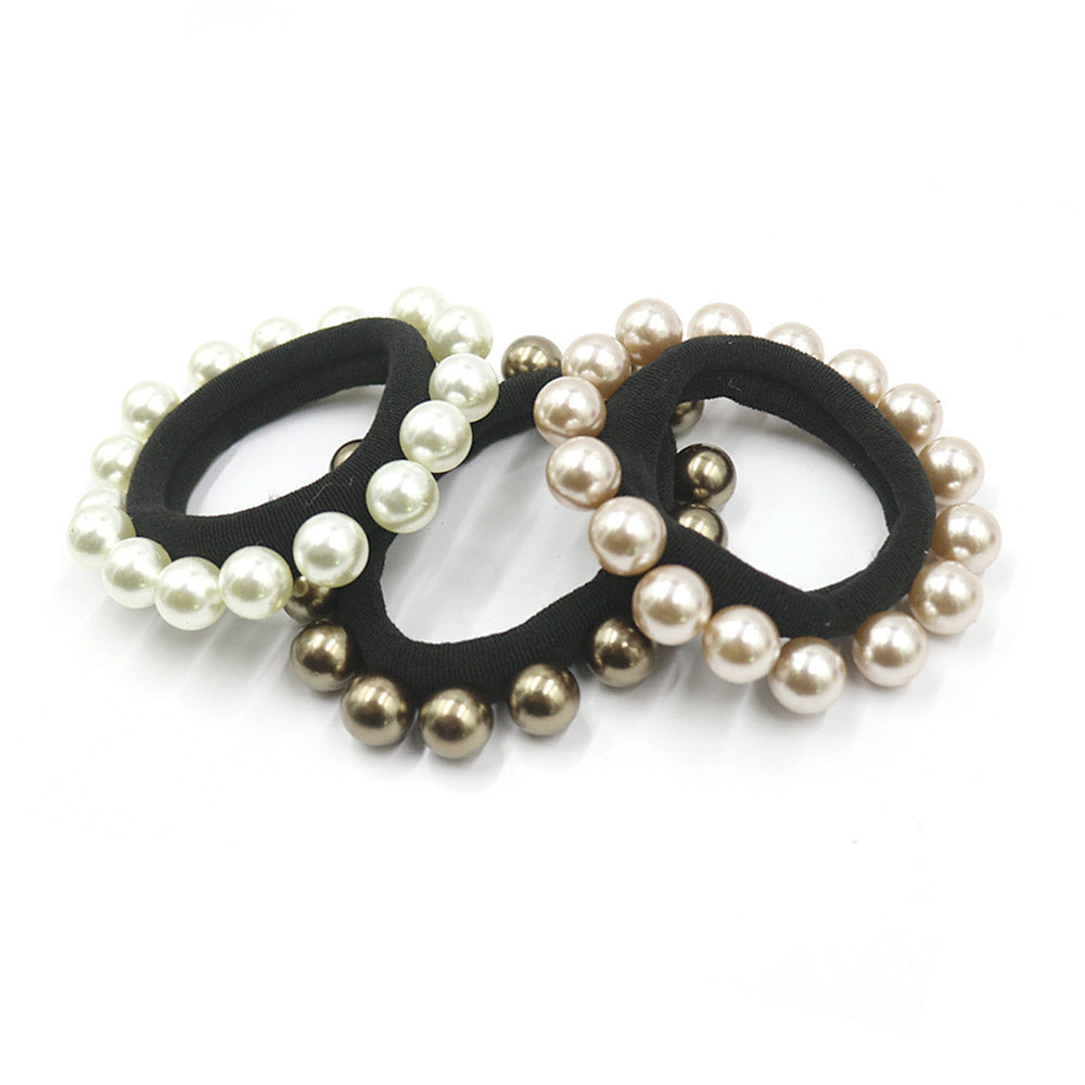 Pearl 10mm Stretch Hair Bands Set of 3