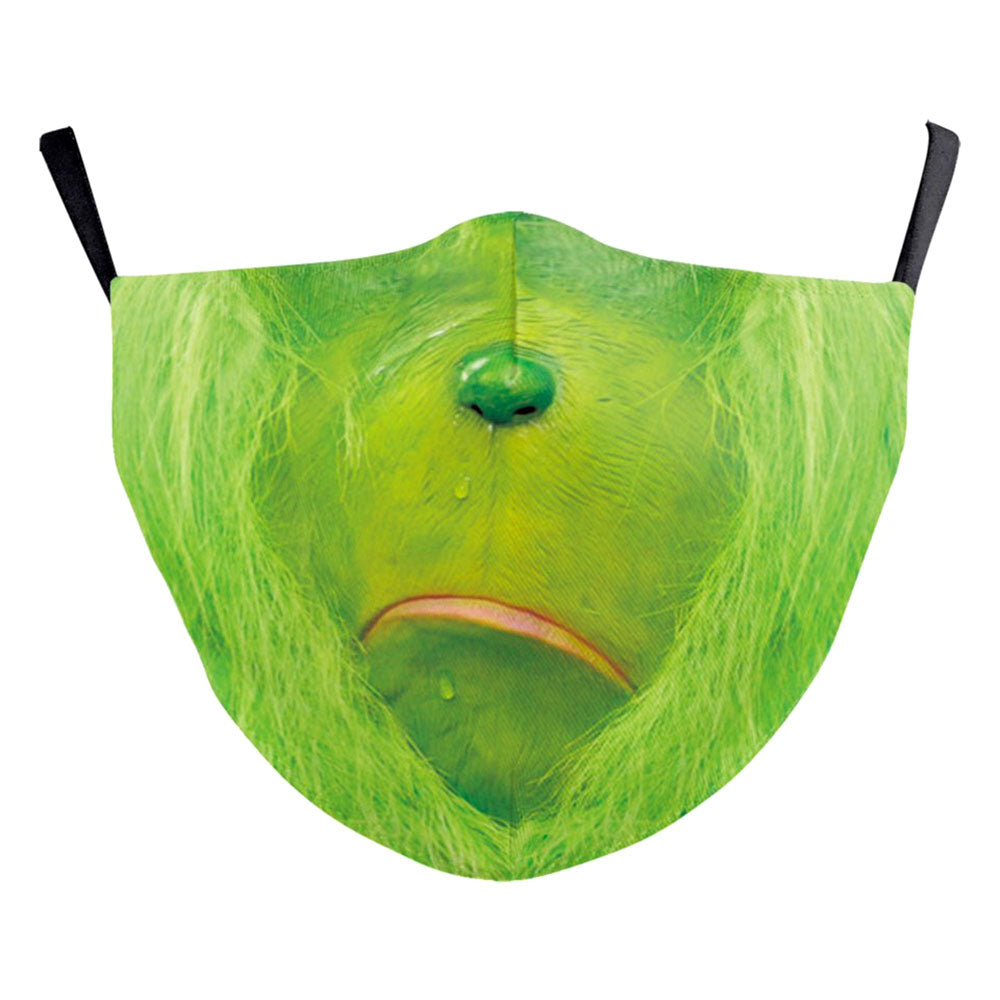 Grinch Lip/Face Print Cotton Fashion Masks