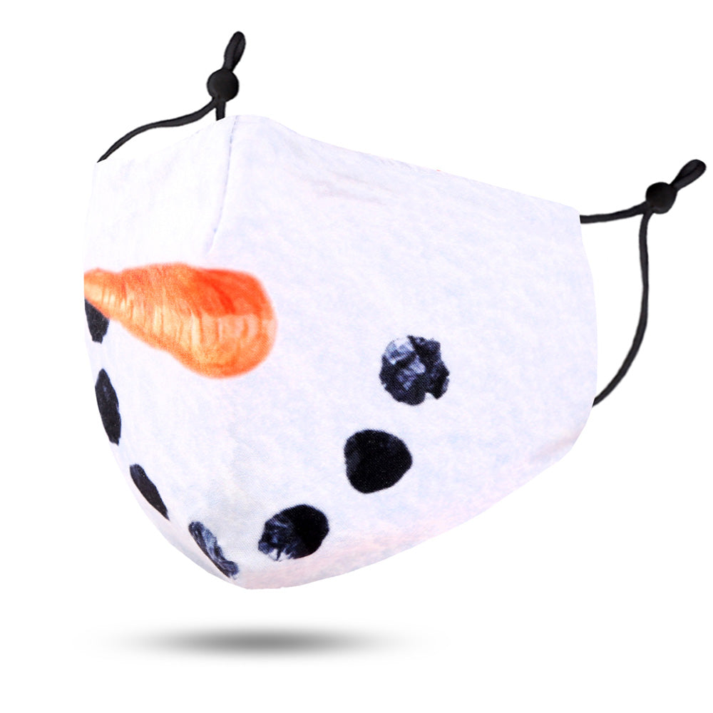 Snowman Lip/Face Print Cotton Fashion Masks