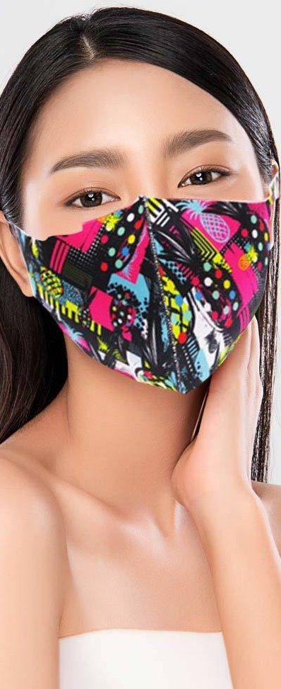 Fun Graphic Print Face Mask Geometric