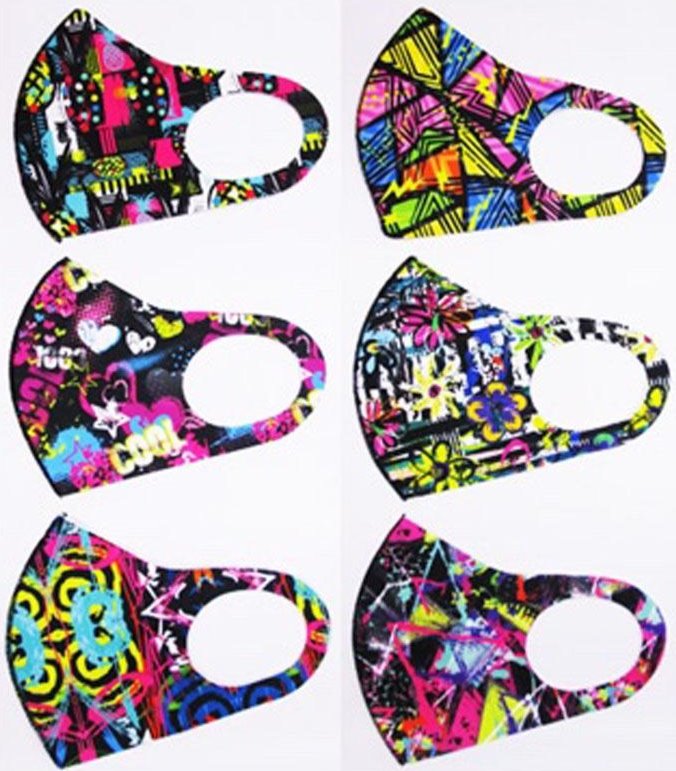 Fun Graphic Print Face Mask Geometric