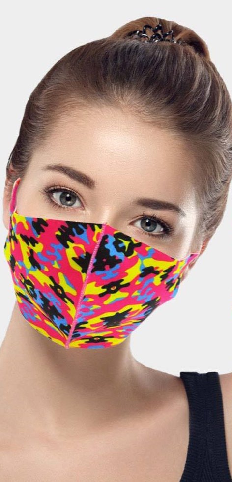 Fun Graphic Print Face Mask Camouflage