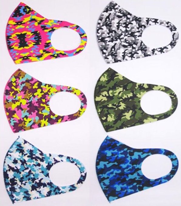 Fun Graphic Print Face Mask Camouflage