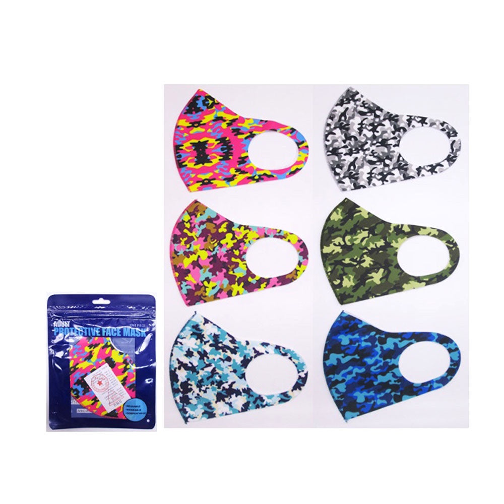 Fun Graphic Print Face Mask Camouflage