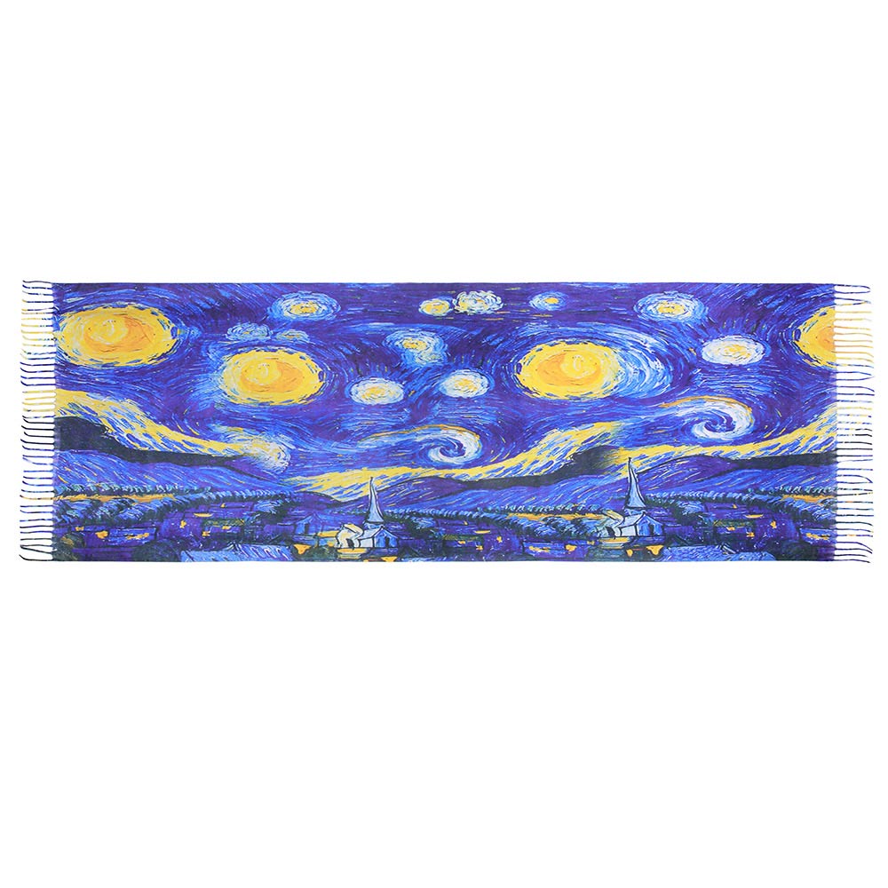 STARRY NIGHT BY VINCENT VAN GOGH PAINTING PRINTED SCARF